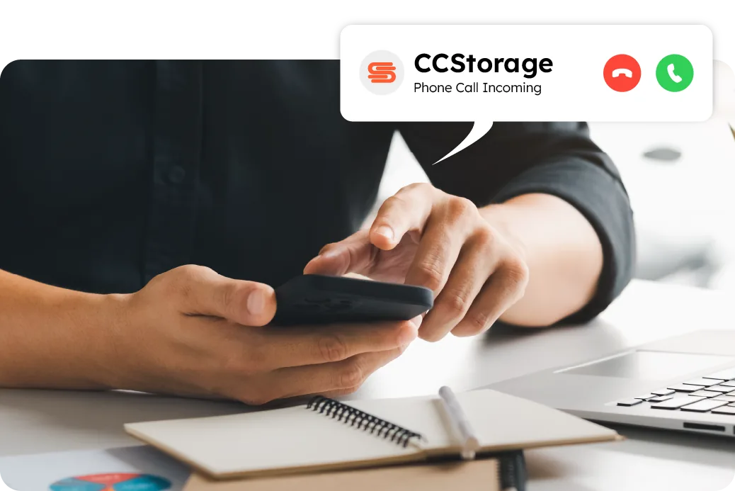 A facility owner answering a CCStorage support call