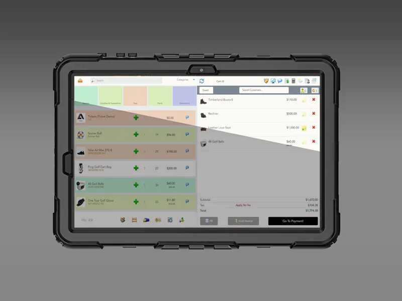 Defender M Series rugged tablet showing the POS